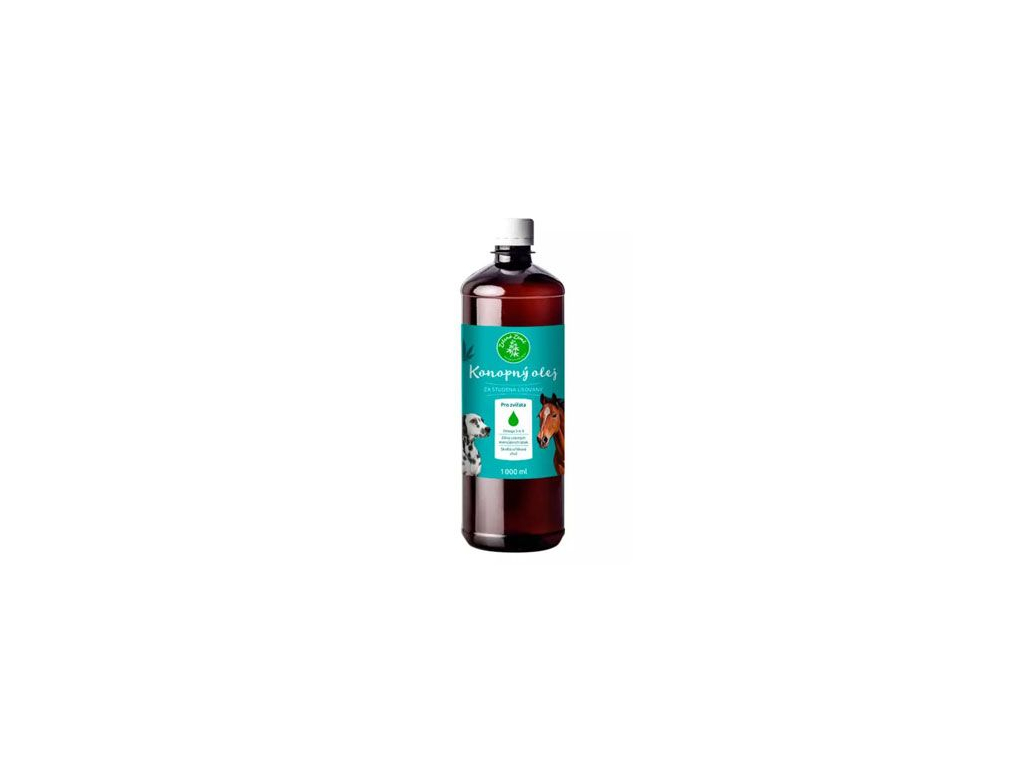 Konopný olej pro zvířata 1000ml z kategorie Chovatelské potřeby a krmiva pro psy > Vitamíny a léčiva pro psy > Konopné a CBD produkty pro psy