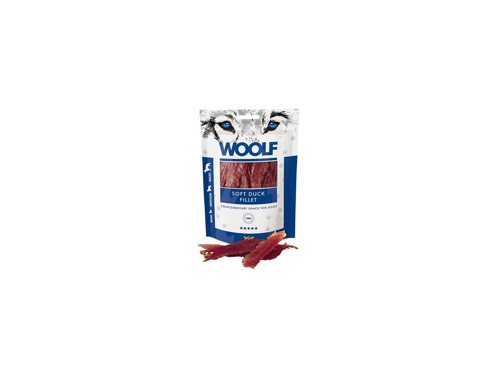 WOOLF pochoutka soft duck fillet 100g z kategorie Chovatelské potřeby a krmiva pro psy > Pamlsky pro psy > Sušená masíčka pro psy