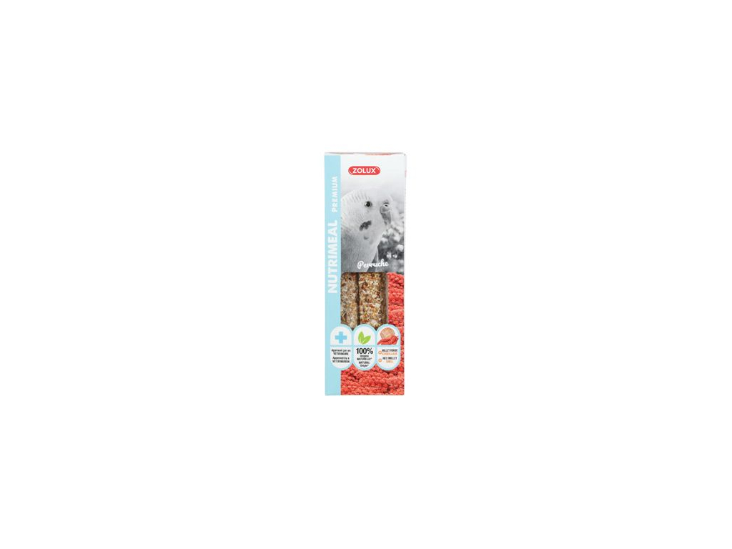 Pochoutka NUTRIMEAL STICK červ.proso pro papoušky 110g z kategorie Chovatelské potřeby pro ptáky a papoušky > Pamlsky pro papoušky
