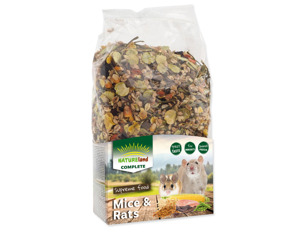 Krmivo NATURE LAND Complete pro myši a potkany 700 g z kategorie Chovatelské potřeby a krmiva pro hlodavce a malá zvířata > Krmiva pro hlodavce a malá zvířata
