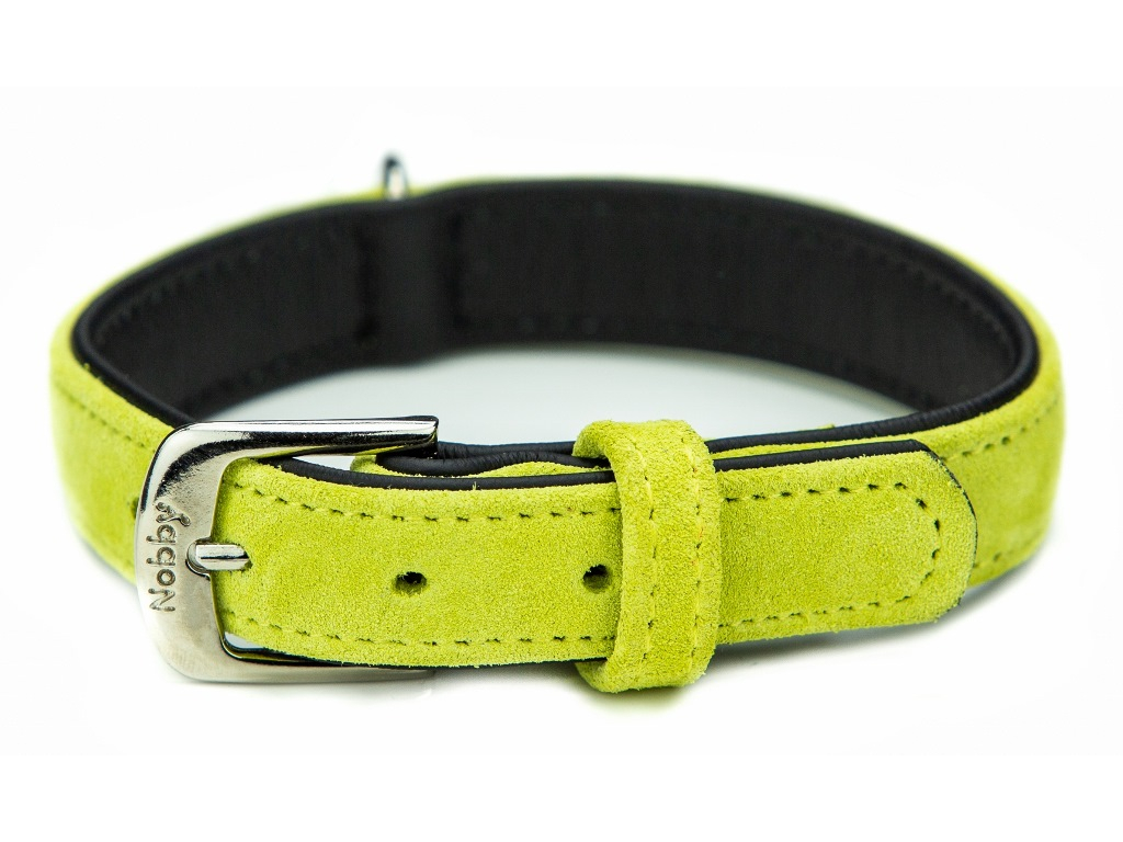 Nobby VELOURS obojek ze semišové kůže XS 27cm zelená z kategorie Chovatelské potřeby a krmiva pro psy > Obojky, vodítka a postroje pro psy > Obojky pro psy