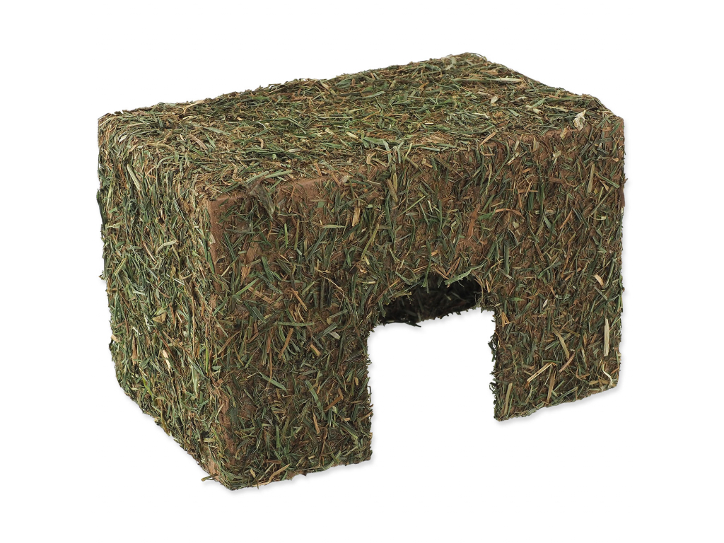 Domek NATURE LAND Living ze sena S 14 x 9 x 9,5 cm z kategorie Chovatelské potřeby a krmiva pro hlodavce a malá zvířata > Domečky, odpočívadla