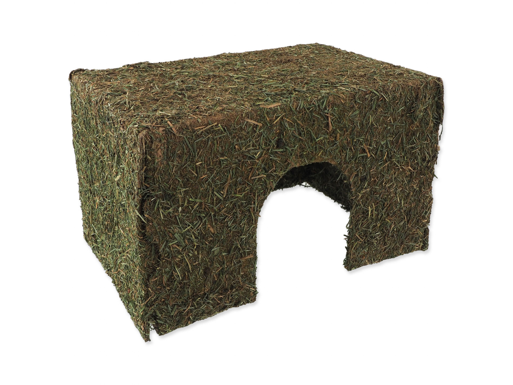 Domek NATURE LAND Living ze sena M 29 x 19 x 17 cm z kategorie Chovatelské potřeby a krmiva pro hlodavce a malá zvířata > Domečky, odpočívadla