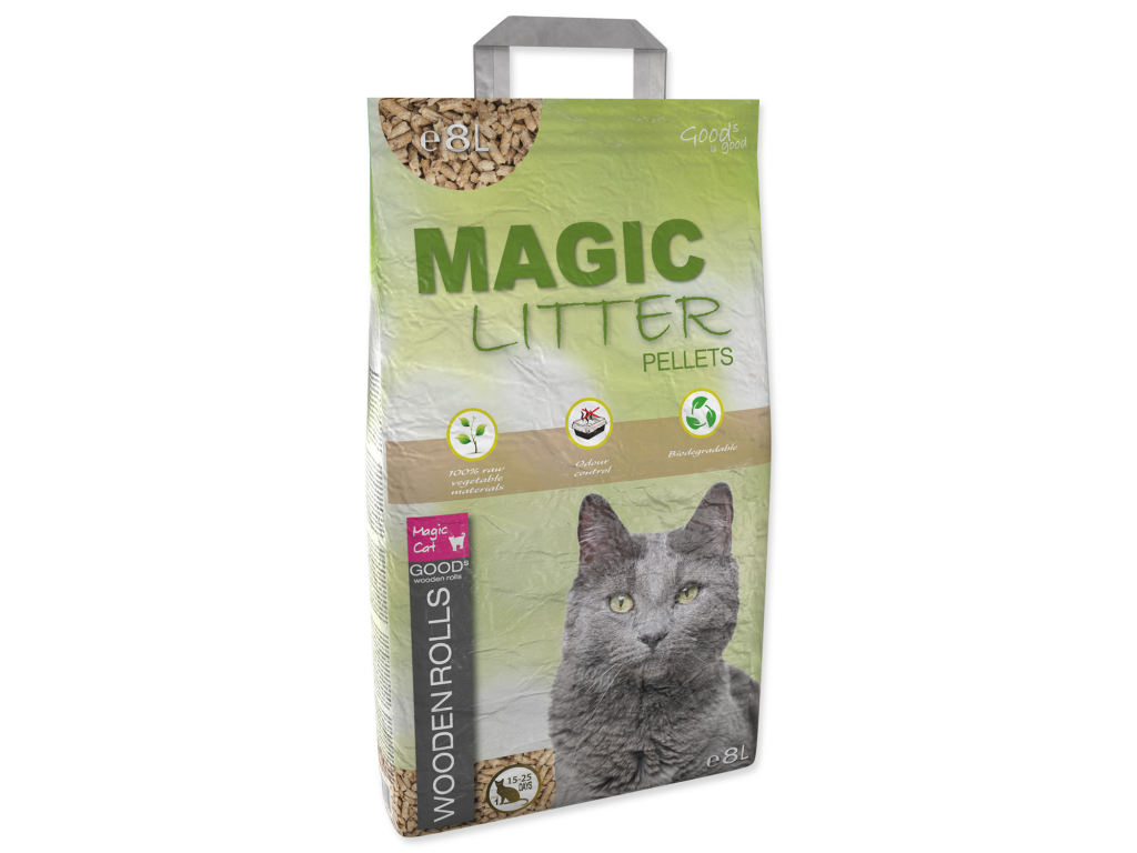 Kočkolit MAGIC LITTER Wooden Rolls 8 l z kategorie Chovatelské potřeby a krmiva pro kočky > Toalety, steliva pro kočky > Steliva kočkolity pro kočky