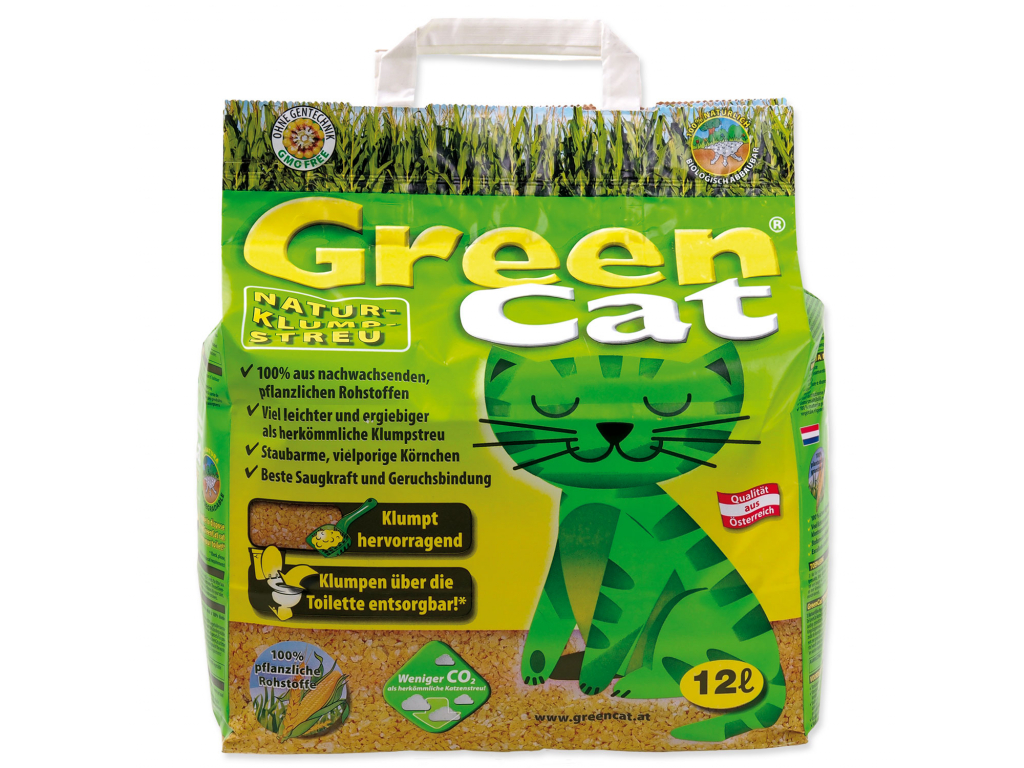 Kočkolit GREEN CAT 12 l z kategorie Chovatelské potřeby a krmiva pro kočky > Toalety, steliva pro kočky > Steliva kočkolity pro kočky