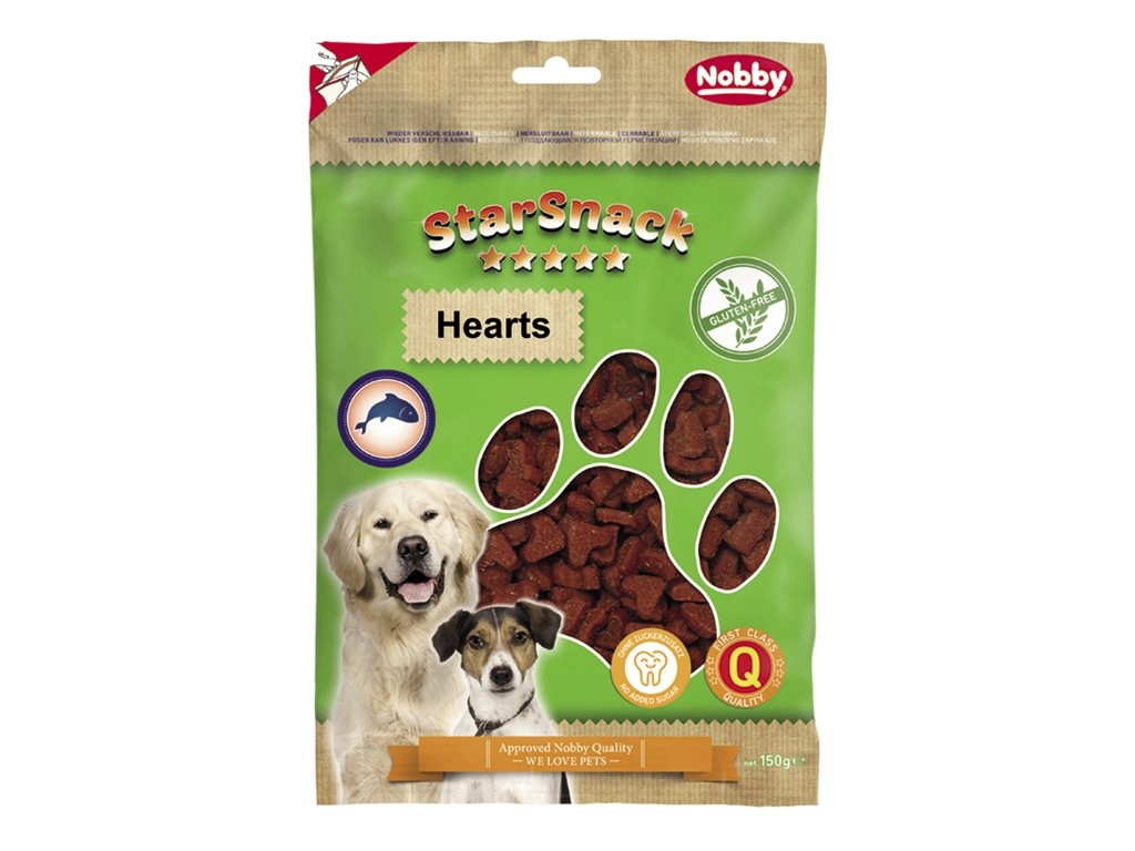 Nobby StarSnack Hearts GLUTEN FREE bezlepkové pamlsky srdíčka 150g z kategorie Chovatelské potřeby a krmiva pro psy > Pamlsky pro psy > Poloměkké pamlsky pro psy