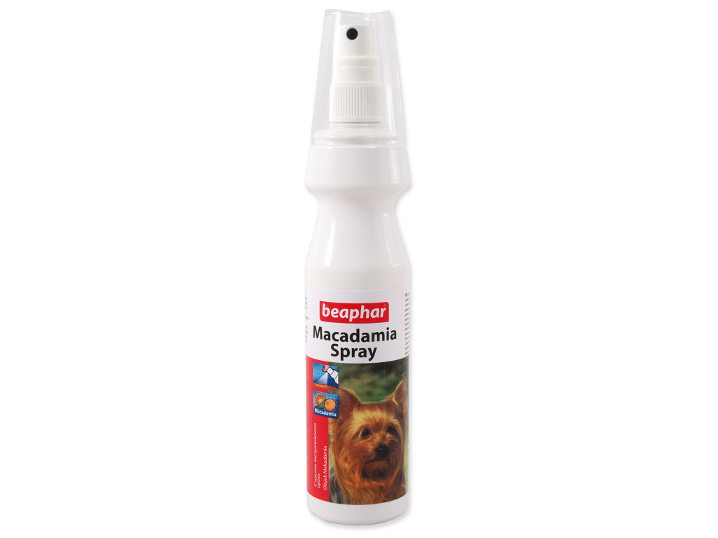 BEAPHAR Macadamia sprej vyživující srst 150 ml z kategorie Chovatelské potřeby a krmiva pro psy > Hygiena a kosmetika psa > Šampóny a spreje pro psy
