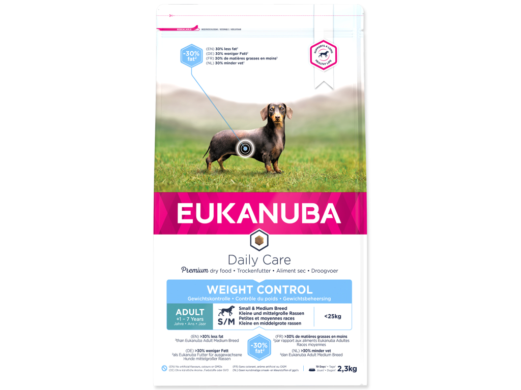 EUKANUBA Daily Care Adult Small & Medium Breed Weight Control 2,3 kg z kategorie Chovatelské potřeby a krmiva pro psy > Krmiva pro psy > Granule pro psy