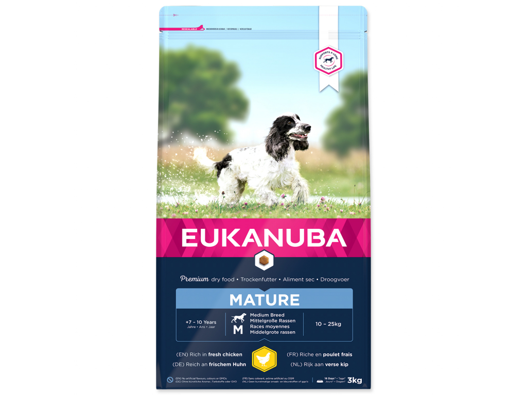 EUKANUBA Mature Medium Breed 3 kg z kategorie Chovatelské potřeby a krmiva pro psy > Krmiva pro psy > Granule pro psy