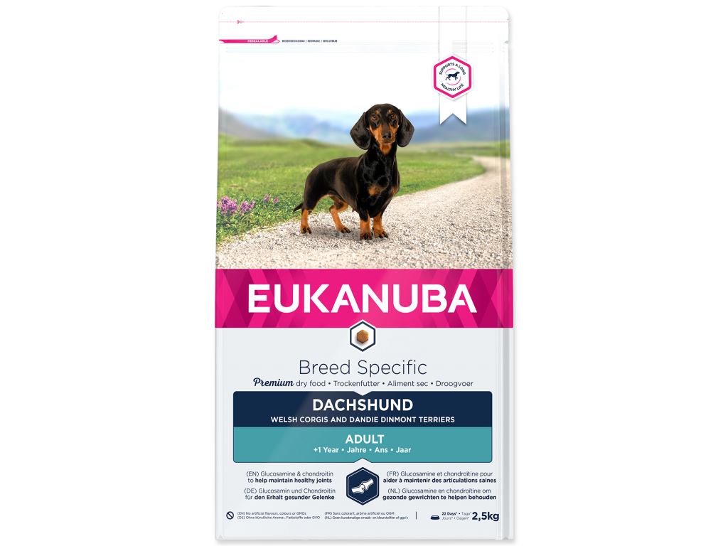 EUKANUBA Dachshund Jezevčík 2,5 kg z kategorie Chovatelské potřeby a krmiva pro psy > Krmiva pro psy > Granule pro psy