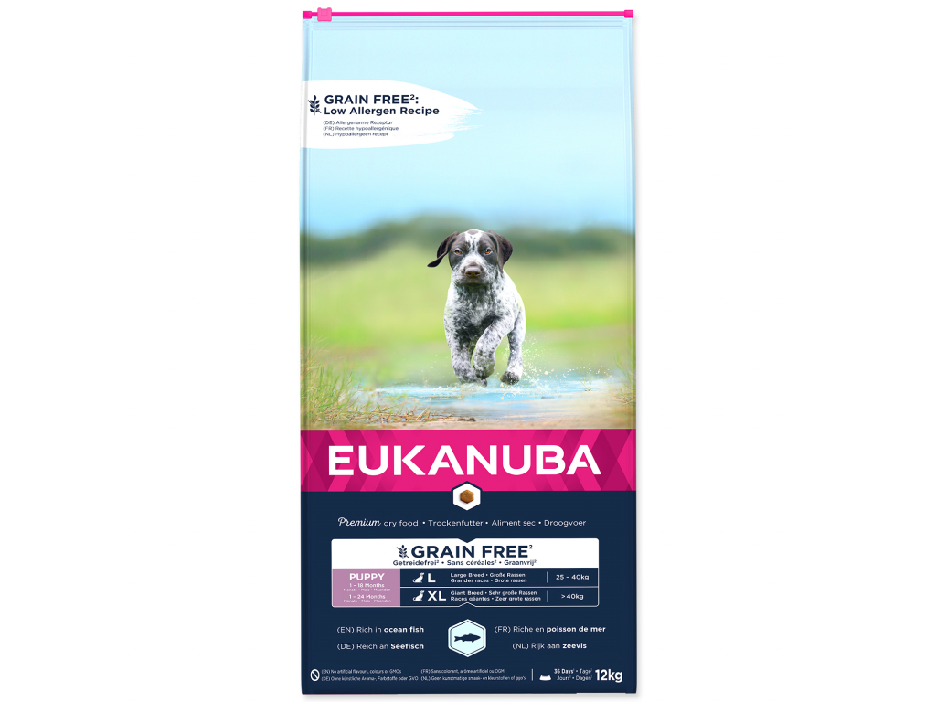 EUKANUBA Puppy & Junior Large & Giant Breed Grain Free Ocean Fish 12 kg z kategorie Chovatelské potřeby a krmiva pro psy > Krmiva pro psy > Granule pro psy