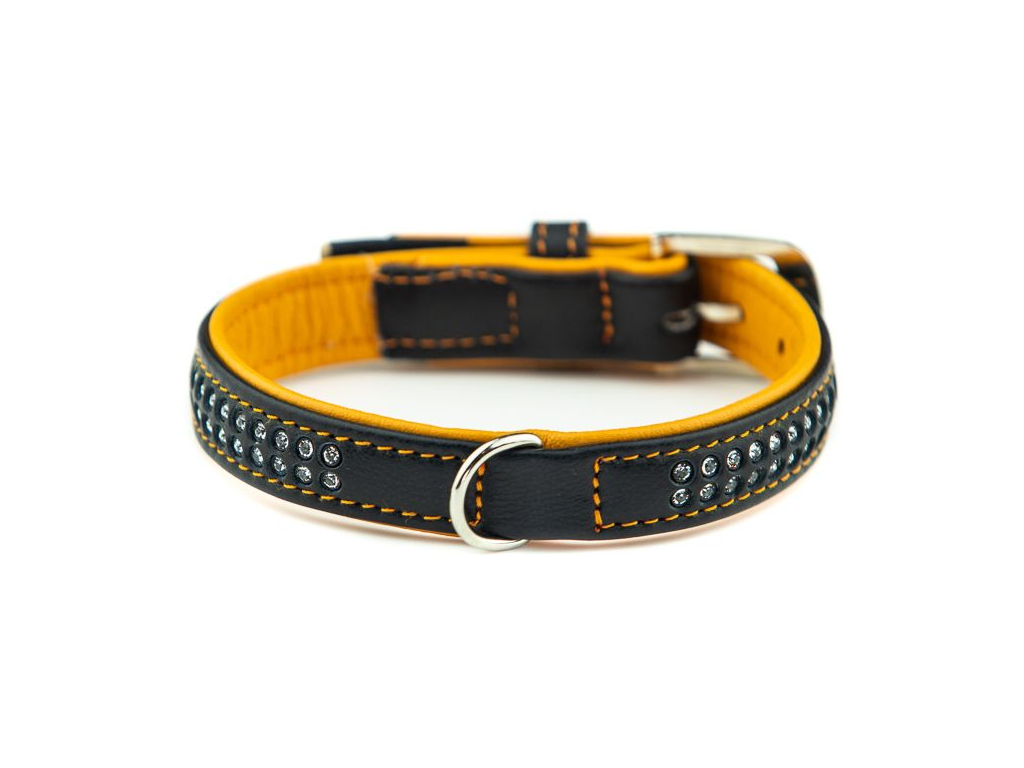 Nobby Pacific Deluxe obojek se Swarovski krystaly S-M 42cm oranžová z kategorie Chovatelské potřeby a krmiva pro psy > Obojky, vodítka a postroje pro psy > Obojky pro psy