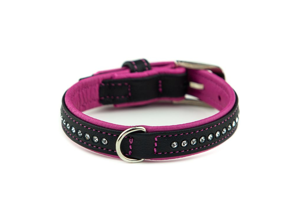 Nobby Pacific Deluxe obojek se Swarovski krystaly XS-S 32cm růžová z kategorie Chovatelské potřeby a krmiva pro psy > Obojky, vodítka a postroje pro psy > Obojky pro psy