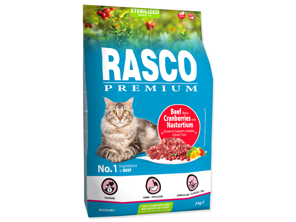 52785 1 rasco premium cat kibbles sterilized beef cranberries nasturtium 2 kg z kategorie chovatelske potreby a krmiva pro kocky krmivo a pamlsky pro kocky granule pro kocky