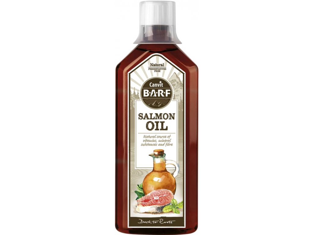 Canvit BARF Salmon Oil 0,5 l z kategorie Chovatelské potřeby a krmiva pro psy > Krmiva pro psy > BARF pro psy