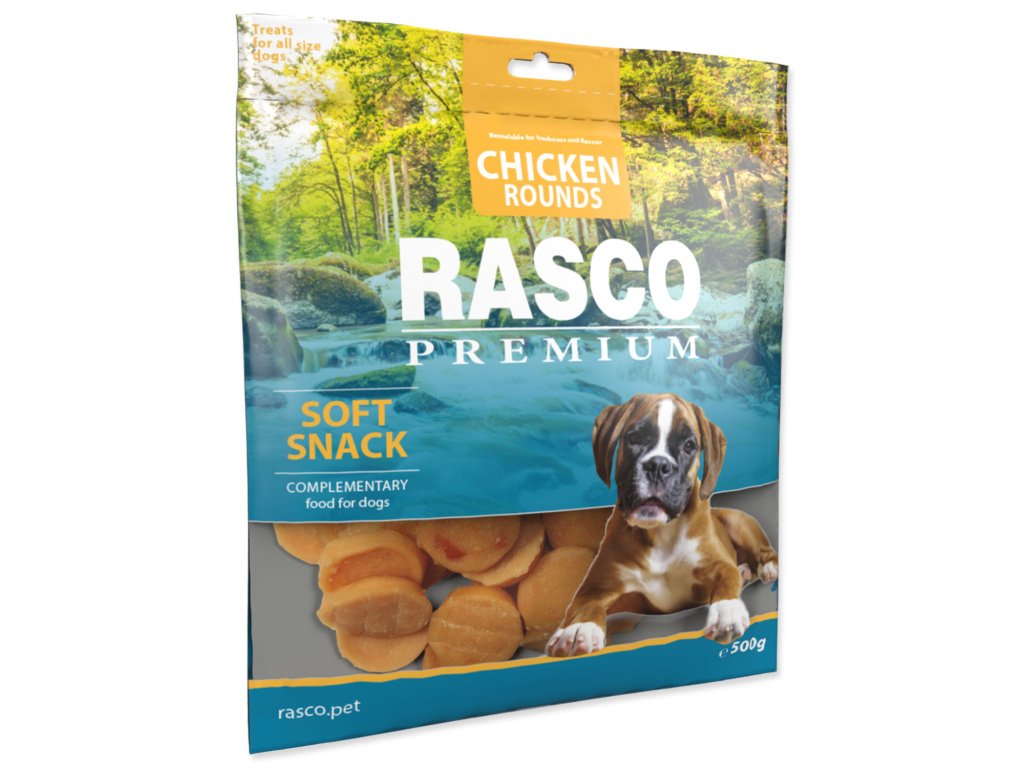Pochoutka RASCO Premium kolečka z kuřecího masa 500 g z kategorie Chovatelské potřeby a krmiva pro psy > Pamlsky pro psy > Sušená masíčka pro psy
