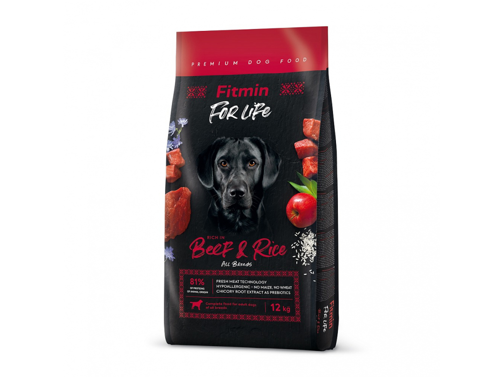 Fitmin Dog For Life Beef & Rice 12 kg z kategorie Chovatelské potřeby a krmiva pro psy > Krmiva pro psy > Granule pro psy