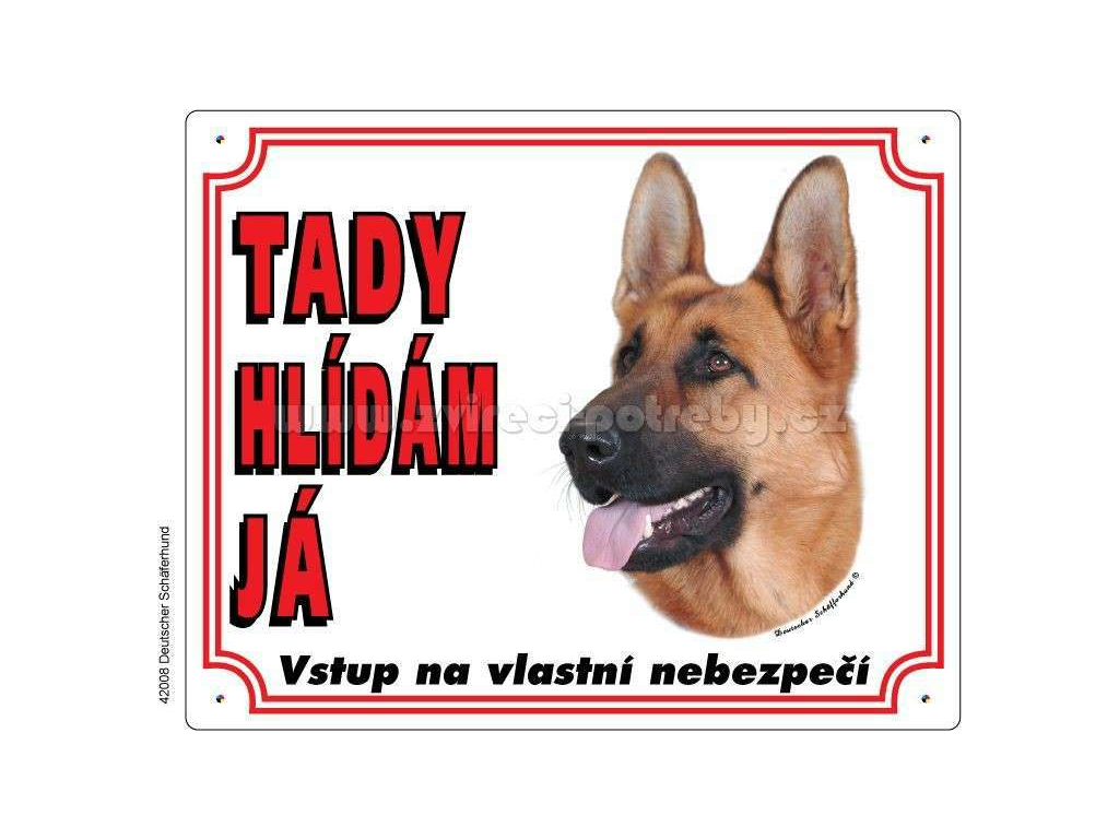 Výstražná plastová tabulka na plot Německý ovčák z kategorie Chovatelské potřeby a krmiva pro psy > Tabulky, samolepky > Psí tabulky na plot