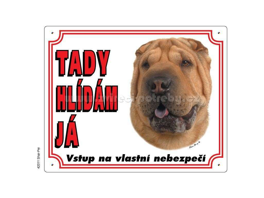 Výstražná plastová tabulka na plot Šarpej z kategorie Chovatelské potřeby a krmiva pro psy > Tabulky, samolepky > Psí tabulky na plot