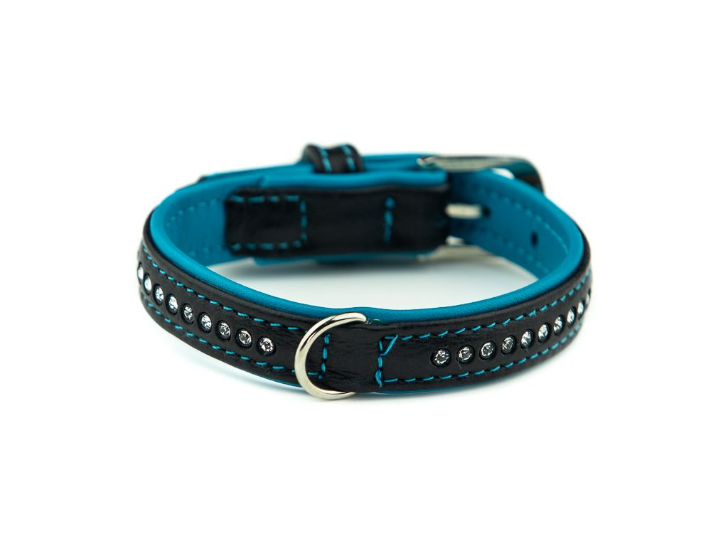 Nobby Pacific Deluxe obojek se Swarovski krystaly XS-S 32cm tyrkysová z kategorie Chovatelské potřeby a krmiva pro psy > Obojky, vodítka a postroje pro psy > Obojky pro psy