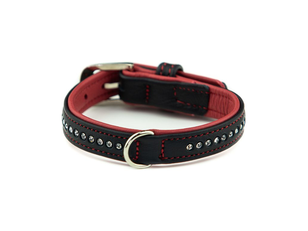Nobby Pacific Deluxe obojek se Swarovski krystaly XS-S 32cm červená z kategorie Chovatelské potřeby a krmiva pro psy > Obojky, vodítka a postroje pro psy > Obojky pro psy