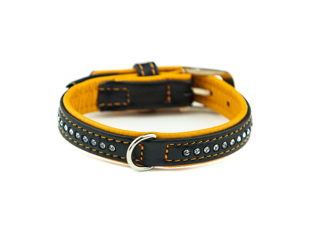 Nobby Pacific Deluxe obojek se Swarovski krystaly XS 27cm oranžová z kategorie Chovatelské potřeby a krmiva pro psy > Obojky, vodítka a postroje pro psy > Obojky pro psy