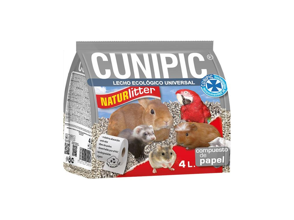 Podestýlka Naturlitter paper Cunipic 4 l z kategorie Chovatelské potřeby a krmiva pro hlodavce a malá zvířata > Podestýlky a steliva pro hlodavce