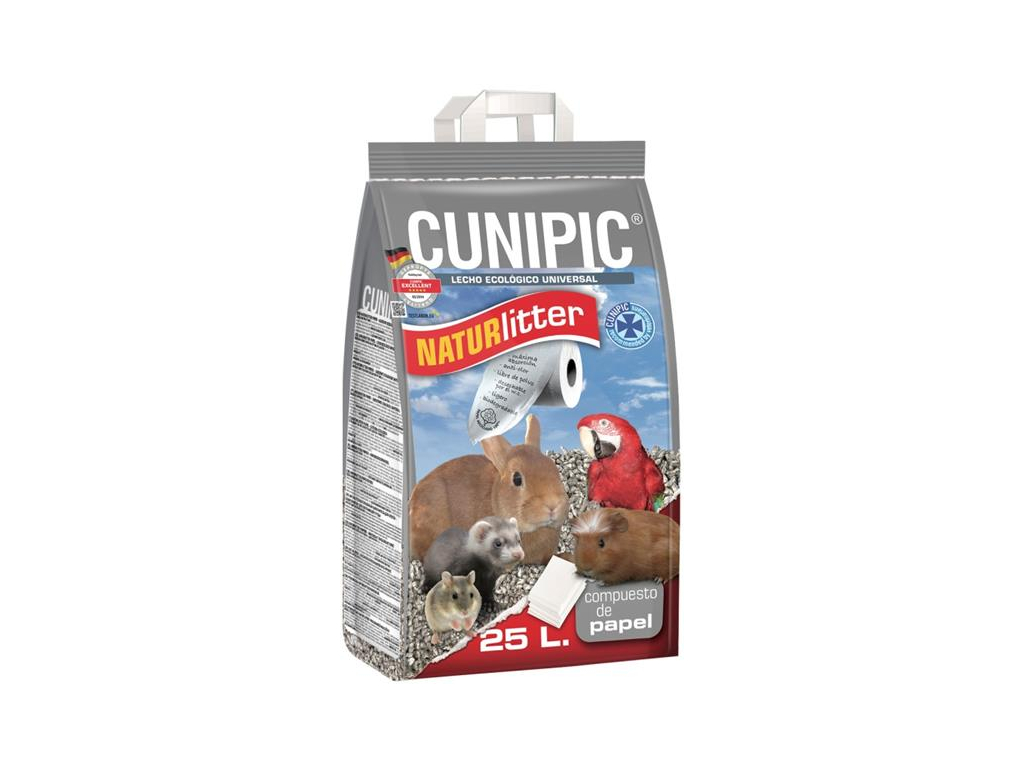 Podestýlka Naturlitter paper Cunipic 25 l z kategorie Chovatelské potřeby a krmiva pro hlodavce a malá zvířata > Podestýlky a steliva pro hlodavce