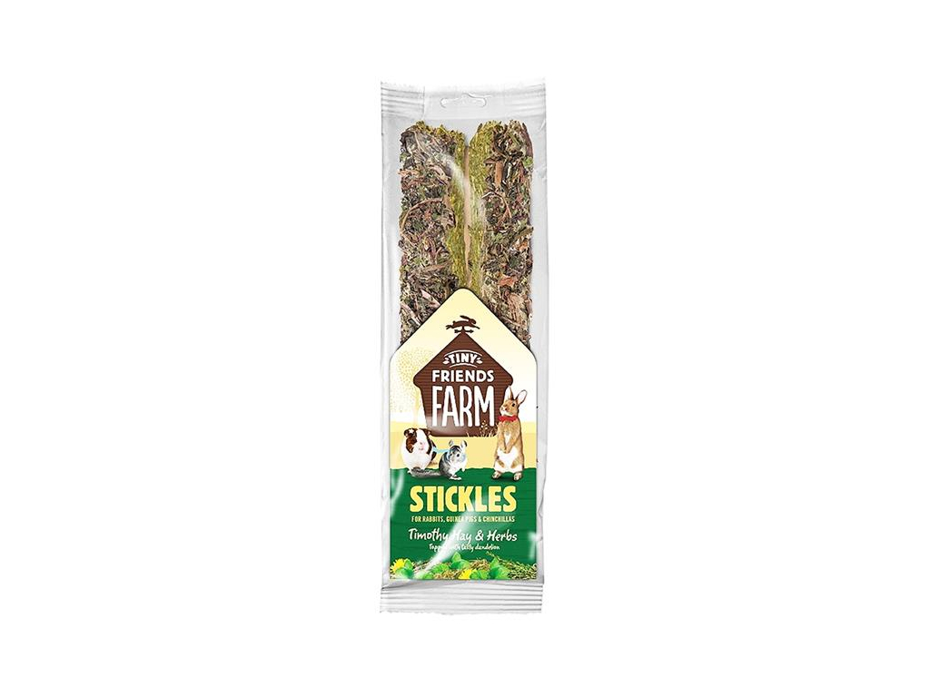 Supreme Tiny FARM tyčinky seno a bylinky 2 ks 100 g z kategorie Chovatelské potřeby a krmiva pro hlodavce a malá zvířata > Pamlsky pro hlodavce