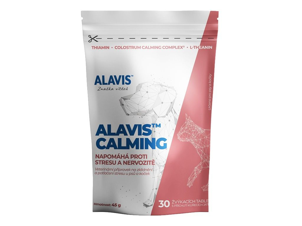 Alavis Calming pro potlačení stresu 30tbl z kategorie Chovatelské potřeby a krmiva pro psy > Vitamíny a léčiva pro psy > Zklidnění, nevolnost u psů