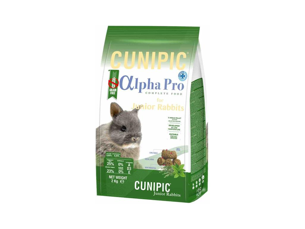Cunipic Alpha Pro Rabbit Junior - králík mladý 1,75 kg z kategorie Chovatelské potřeby a krmiva pro hlodavce a malá zvířata > Krmiva pro hlodavce a malá zvířata