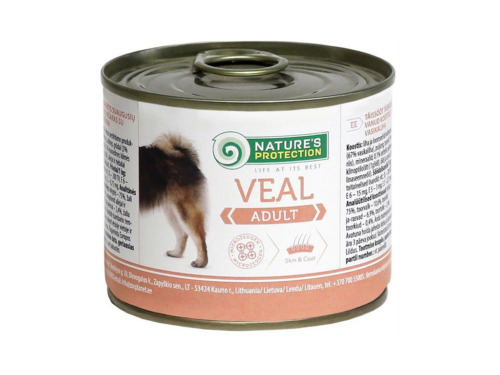 Nature's Protection Dog Adult telecí konzerva 200g z kategorie Chovatelské potřeby a krmiva pro psy > Krmiva pro psy > Konzervy pro psy