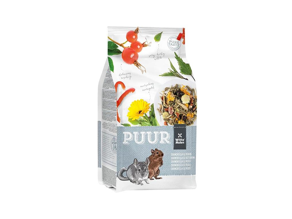 PUUR chinchilla & degu - činčila, osmák 500 g z kategorie Chovatelské potřeby a krmiva pro hlodavce a malá zvířata > Krmiva pro hlodavce a malá zvířata