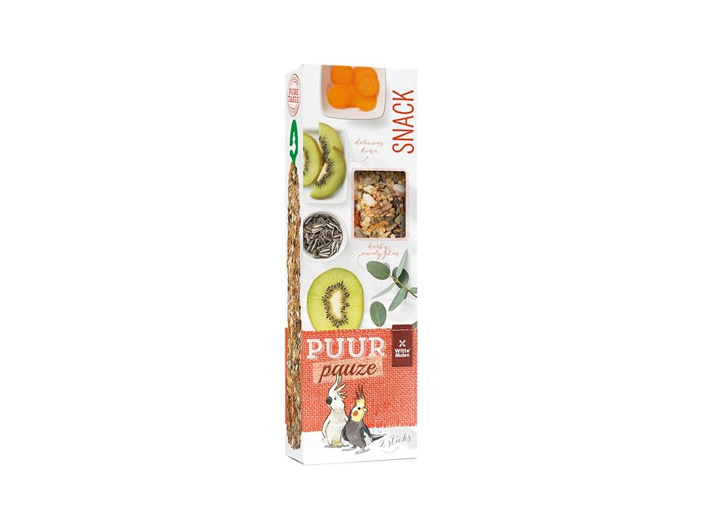 PUUR pauze pták-tyč. papoušek, kiwi+eukalypt 140 g z kategorie Chovatelské potřeby pro ptáky a papoušky > Pamlsky pro papoušky