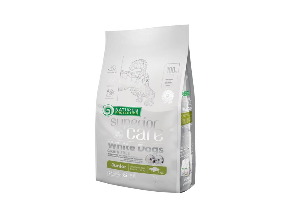 Nature's Protection Superior Care Dog Dry White Dogs Junior Small Breeds Grain Free White Fish 1,5 kg z kategorie Chovatelské potřeby a krmiva pro psy > Krmiva pro psy > Granule pro psy