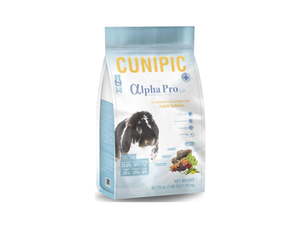 Cunipic Alpha Pro Rabbit Light/Sensitive - králík 1,75kg z kategorie Chovatelské potřeby a krmiva pro hlodavce a malá zvířata > Krmiva pro hlodavce a malá zvířata
