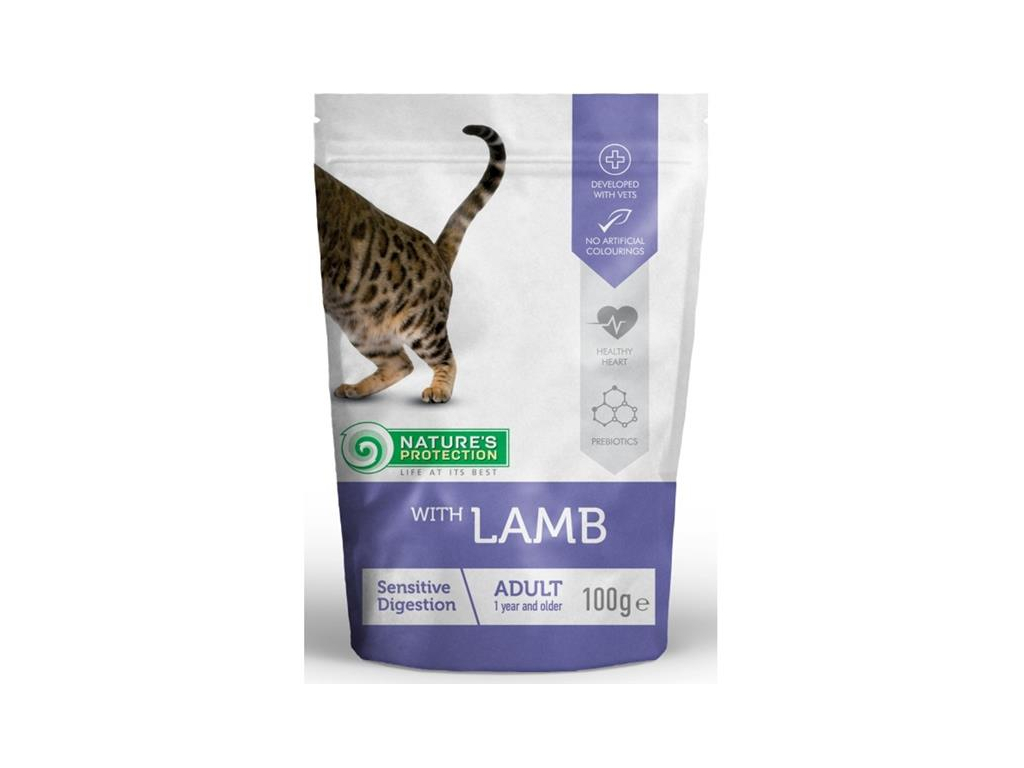 Nature's Protection Cat kapsička Sensitive Digestion with Lamb 100g z kategorie Chovatelské potřeby a krmiva pro kočky > Krmivo a pamlsky pro kočky > Kapsičky pro kočky