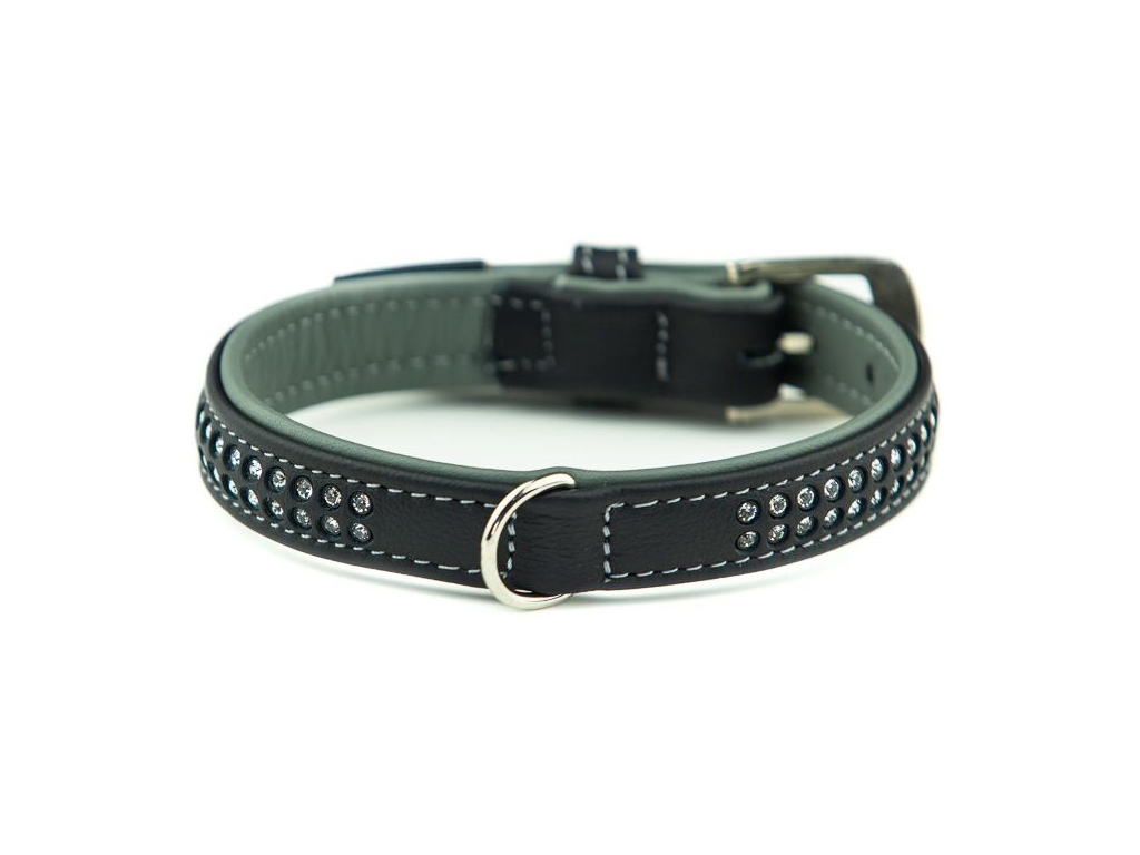 Nobby Pacific Deluxe obojek se Swarovski krystaly S 37cm šedá z kategorie Chovatelské potřeby a krmiva pro psy > Obojky, vodítka a postroje pro psy > Obojky pro psy