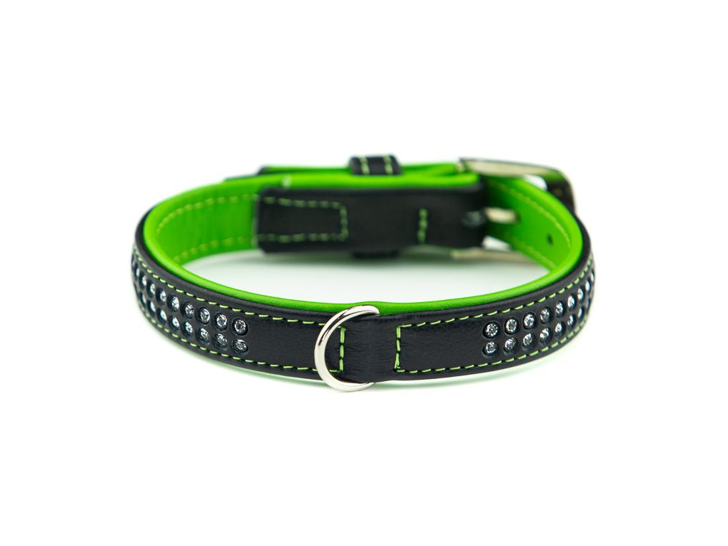 Nobby Pacific Deluxe obojek se Swarovski krystaly S 37cm zelená z kategorie Chovatelské potřeby a krmiva pro psy > Obojky, vodítka a postroje pro psy > Obojky pro psy