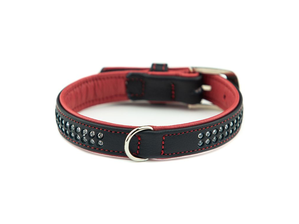 Nobby Pacific Deluxe obojek se Swarovski krystaly S 37cm červená z kategorie Chovatelské potřeby a krmiva pro psy > Obojky, vodítka a postroje pro psy > Obojky pro psy