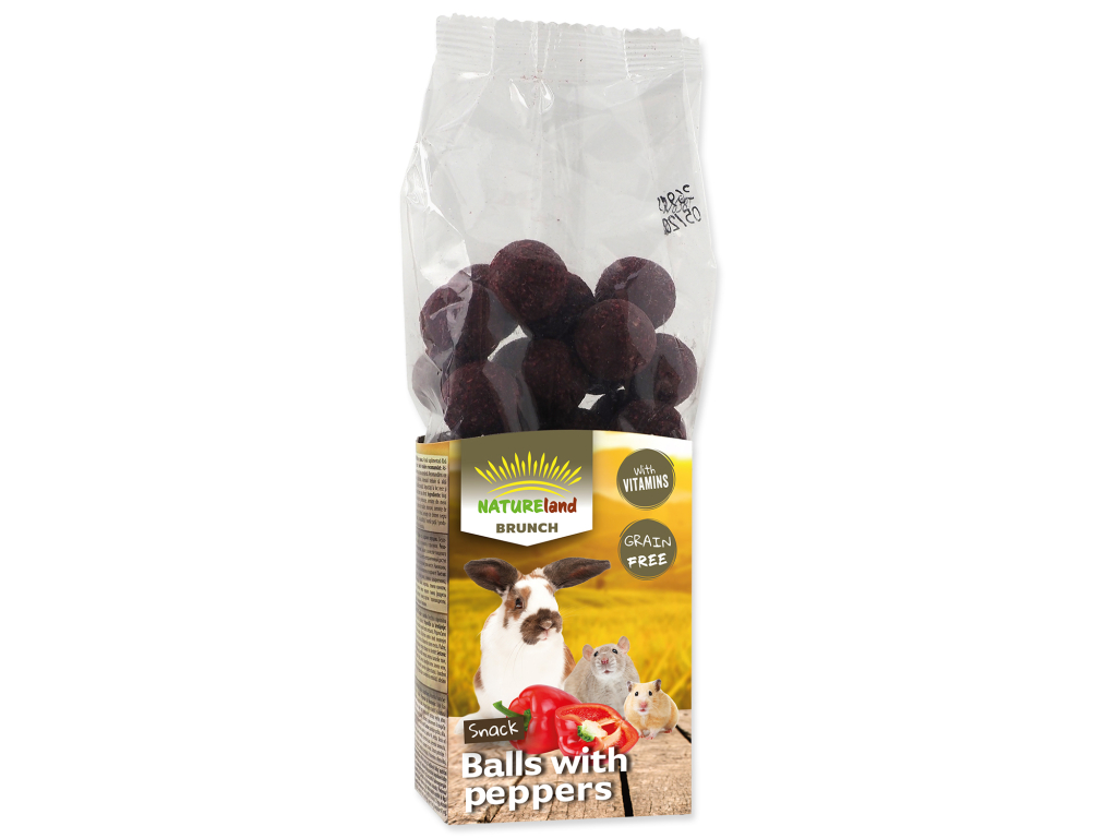 Pochoutka NATURE LAND Brunch paprikové kuličky 150 g z kategorie Chovatelské potřeby a krmiva pro hlodavce a malá zvířata