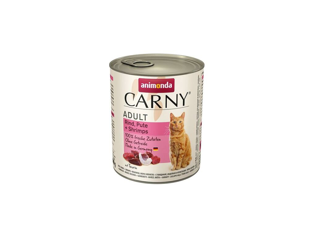 ANIMONDA konzerva CARNY Adult hovězí, krůta, ráčci 800g z kategorie Chovatelské potřeby a krmiva pro kočky > Krmivo a pamlsky pro kočky > Konzervy pro kočky