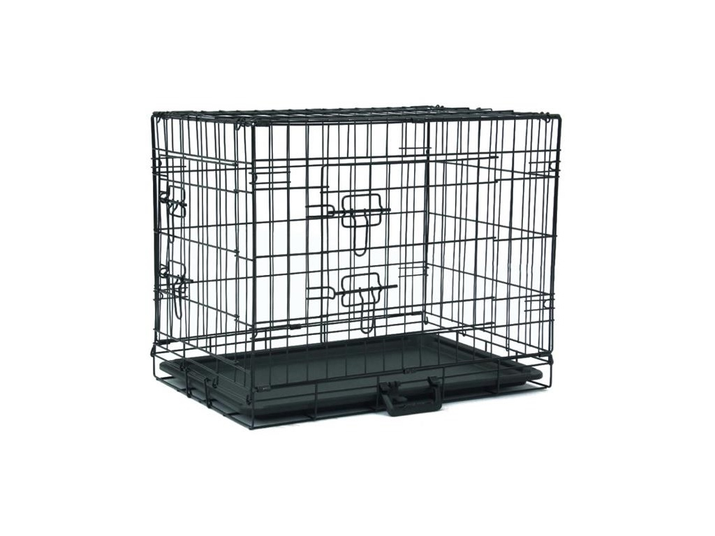 A.K. skládací klec černá 2x dveře 63 x 44 x 50,5 cm z kategorie Chovatelské potřeby a krmiva pro psy > Cestování se psem > Klece pro psy