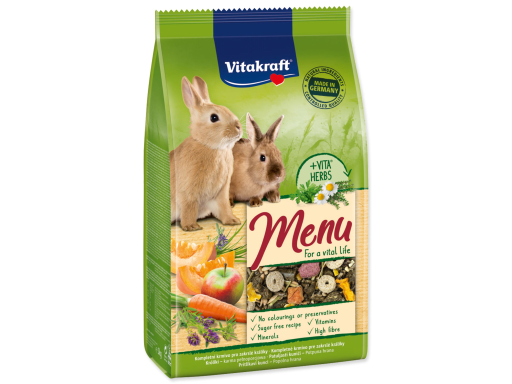 Vitakraft Menu Rabbit bag 1 kg z kategorie Chovatelské potřeby a krmiva pro hlodavce a malá zvířata > Pamlsky pro hlodavce