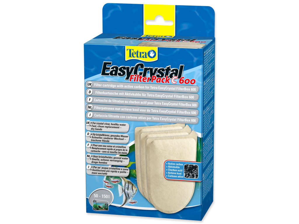 Náplň aktivní uhlí TETRA EasyCrystal 600 3 ks z kategorie Akvaristické a teraristické potřeby > Akvarijní technika
