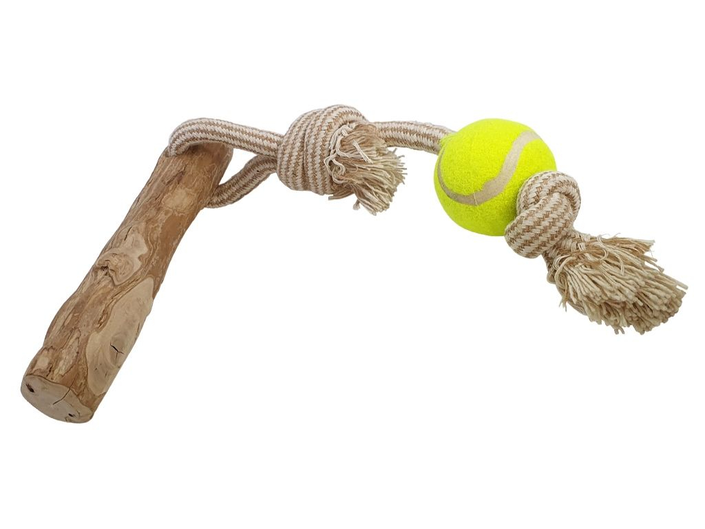 Nobby tyčka z kávového dřeva s tenisákem L 23cm z kategorie Chovatelské potřeby a krmiva pro psy > Hračky pro psy > Kávové dřevo pro psy