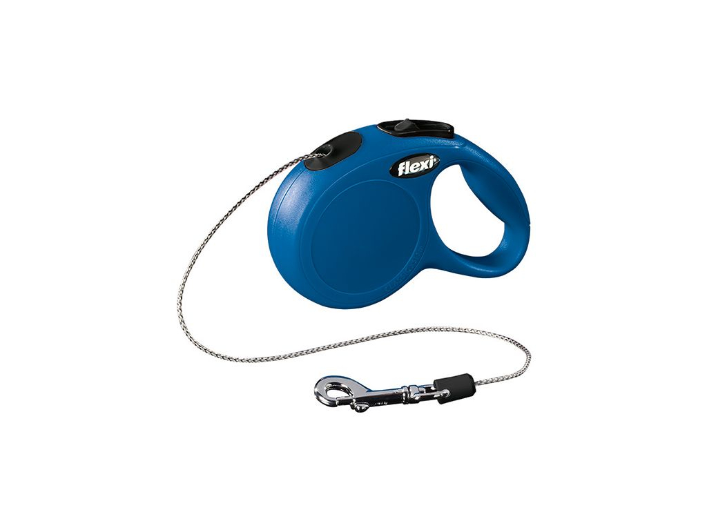 Flexi NEW CLASSIC XS vodítko lankové 3m/8kg modrá z kategorie Chovatelské potřeby a krmiva pro psy > Obojky, vodítka a postroje pro psy > Vodítka pro psy > Samonavíjecí vodítka pro psy