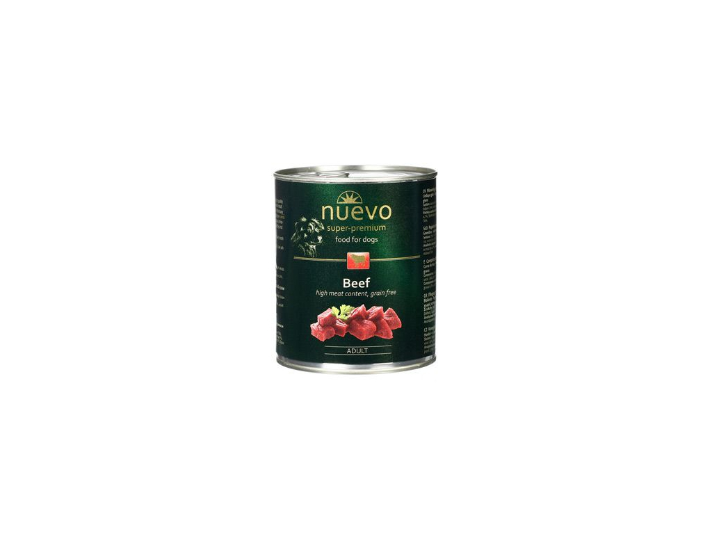 Nuevo Adult hovězí konz. pes 800g z kategorie Chovatelské potřeby a krmiva pro psy > Krmiva pro psy > Konzervy pro psy
