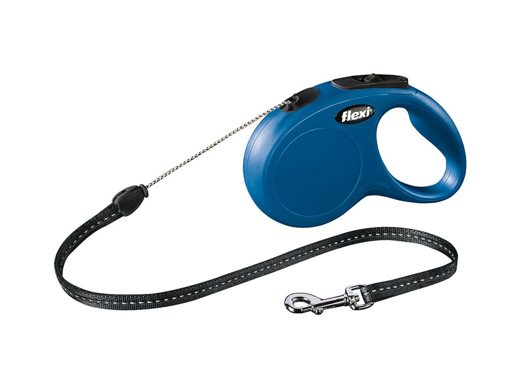 Flexi NEW CLASSIC S vodítko lankové 5m/12kg modrá z kategorie Chovatelské potřeby a krmiva pro psy > Obojky, vodítka a postroje pro psy > Vodítka pro psy > Samonavíjecí vodítka pro psy