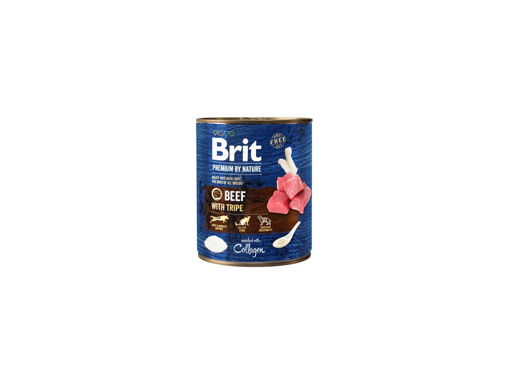 Brit Premium Dog by Nature konzerva Beef & Tripes 800g z kategorie Chovatelské potřeby a krmiva pro psy > Krmiva pro psy > Konzervy pro psy